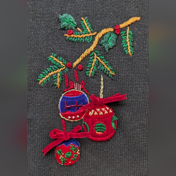 Vintage Tabi Women's Christmas Holiday Cardigan Sweater Embroidered Size M - Picture 9 of 16